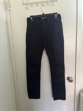 Vans Men's Slim Black Jeans with Subtle Distress